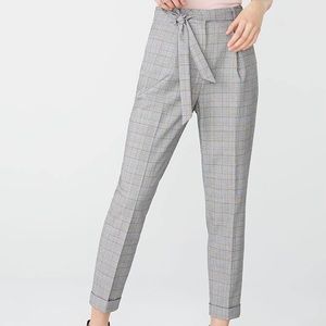 RW&CO Stretch Three-Tone Plaid High-Waist Trousers